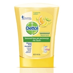 DETTOL Антибактериальное жидкое мыло для диспенсера No Touch с ароматом Цитруса (запасной блок) 250 мл (запасной блок)
