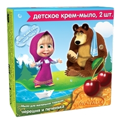 Маша и Медведь Детское крем-мыло Черешня и Печенька 2х42 г