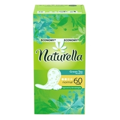 NATURELLA Женские гигиенические прокладки на каждый день Green Tea Magic Normal (с ароматом зеленого чая) Trio 60 шт.
