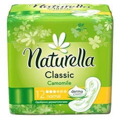 NATURELLA Classic Женские гигиенические прокладки без крылышек Camomile Normal Single 12 шт.