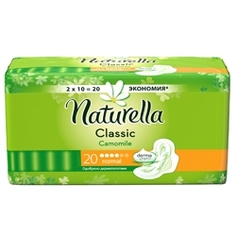NATURELLA Classic Женские гигиенические прокладки ароматизированные с крылышками Camomile Normal Duo 20 шт.
