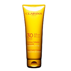 CLARINS Солнцезащитный увлажняющий крем для безопасного загара лица и тела, предотвращающий старение кожи UVA/UVB 30 CREME SOLAIRE SECURITE 125 мл