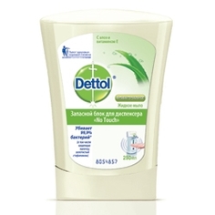 DETTOL Антибактериальное жидкое мыло для диспенсера No Touch с Алоэ и витамином Е (запасной блок) 250 мл (запасной блок)