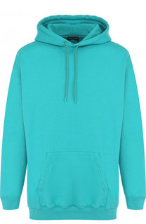 Однотонное хлопковое худи свободного кроя Balenciaga