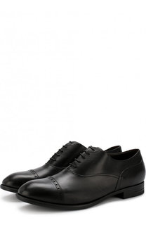 Кожаные оксфорды с брогированием Ermenegildo Zegna