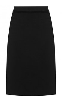 Хлопковая мини-юбка с бахромой BOSS