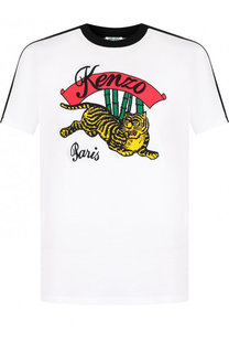 Хлопковая футболка с вышивкой Kenzo