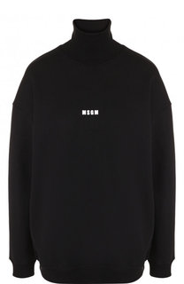 Хлопковый пуловер с воротником-стойкой MSGM