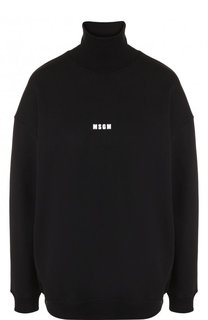 Хлопковый пуловер с воротником-стойкой MSGM