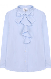 Хлопковая блуза с бантом и оборкой Aletta