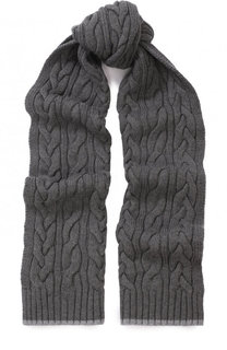 Шерстяной шарф фактурной вязки Johnstons Of Elgin