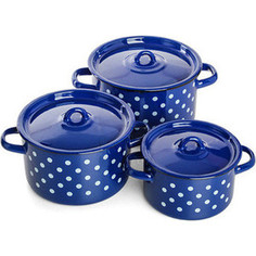 Набор кастрюль 3 предмета СтальЭмаль Горох белый (1с33/1)