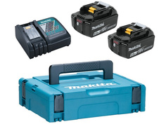 Комплект Makita Аккумулятор BL1860B Li-ion 18V 6Ah х2шт + ЗУ DC18RC + Кейс MakPac 198118-0