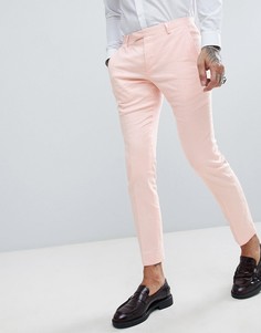 Розовые супероблегающие брюки с добавлением льна Twisted Tailor wedding - Розовый