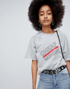 Футболка с логотипом Cheap Monday Synth - Серый