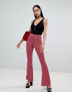 Брюки клеш в полоску PrettyLittleThing - Красный
