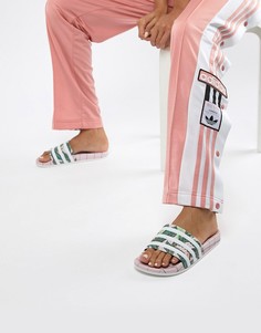 Розовые шлепанцы с принтом adidas Originals Adilette - Розовый