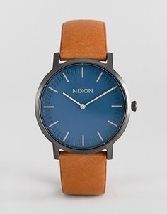 Наручные часы со светло-коричневым кожаным ремешком Nixon A1058 Porter - Рыжий