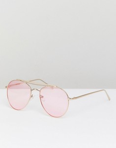 Солнцезащитные очки-авиаторы с розовыми стеклами Reclaimed Vintage Inspired - Розовый