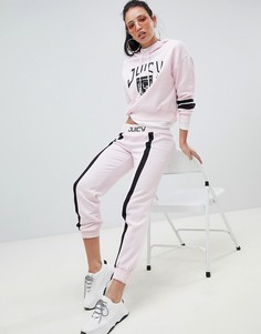 Джоггеры с контрастной полосой и логотипом на поясе Juicy By Juicy Couture - Розовый