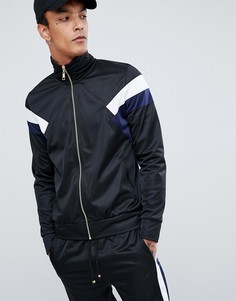Черная спортивная куртка с синими полосками по бокам Criminal Damage - Черный