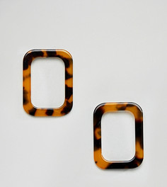 Квадратные металлические серьги черепаховой расцветки Reclaimed Vintage Inspired - Золотой