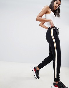 Джоггеры с полосками по бокам PrettyLittleThing - Черный