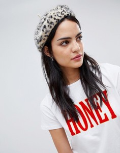 Берет с леопардовым принтом PrettyLittleThing - Мульти