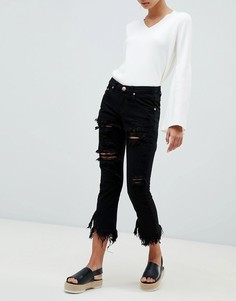 Рваные джинсы бойфренда Glamorous - Черный