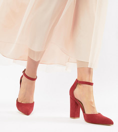 Туфли на блочном каблуке с острым носком Truffle Collection - Красный