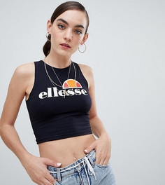 Кроп-топ с высокой горловиной и логотипом на груди Ellesse - Черный