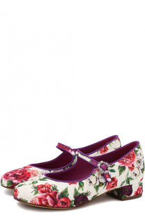 Туфли с текстильной отделкой на пряжке Dolce & Gabbana