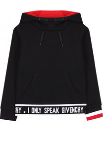 Хлопковое худи с контрастной отделкой Givenchy