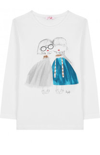 Хлопковый лонгслив с принтом Il Gufo