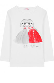 Хлопковый лонгслив с принтом Il Gufo