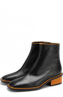 Кожаные ботильоны с контрастной отделкой на молнии Dries Van Noten