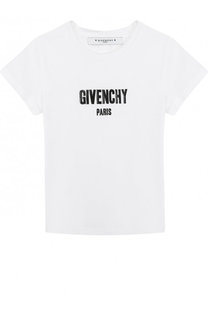 Хлопковая футболка с логотипом бренда Givenchy
