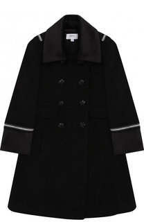 Двубортное пальто из шерсти с декоративной отделкой Aletta