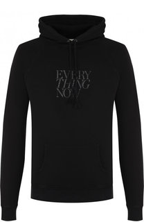 Хлопковое худи с принтом Saint Laurent