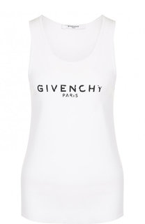 Однотонная хлопковая майка с логотипом бренда Givenchy