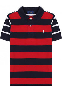 Хлопковое поло в контрастную полоску Polo Ralph Lauren