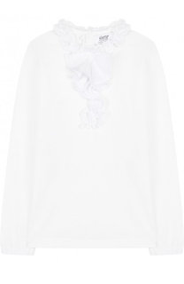 Блуза из смеси хлопка и вискозы с оборками Aletta