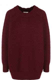 Однотонный хлопковый пуловер с круглым вырезом See by Chloé