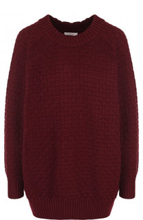 Однотонный хлопковый пуловер с круглым вырезом See by Chloé