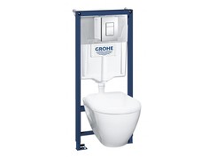 Инсталляция GROHE Solido Perfect с подвесным унитазом и панелью смыва Skate Cosmopolitan (39186000)