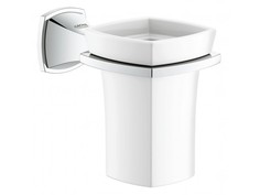 Стакан для зубных щеток Керамический, с держателем GROHE Grandera, хром (40626000)