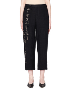 Льняные брюки с принтом Yohji Yamamoto