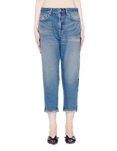 Укороченные джинсы с контрастными вставками Undercover