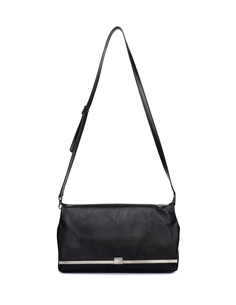 Черный кожаный клатч Yohji Yamamoto