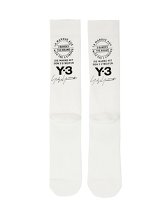 Белые носки с логотипами Y-3